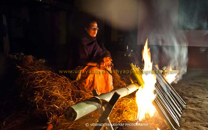 Burning the Bamboo tubes